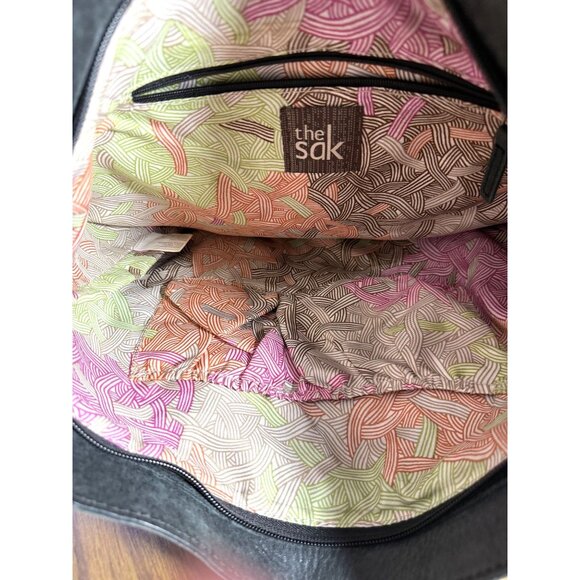 The Sak Green Leather Crossbody Bag With Multicolor Lining - Picture 4 of 10